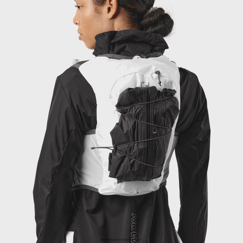 γυναικείο γιλέκο τρεξίματος με περιλαμβανόμενες φιάλες - ενεργό δέρμα 8 Salomon λευκό/έβενο DXFPHB982