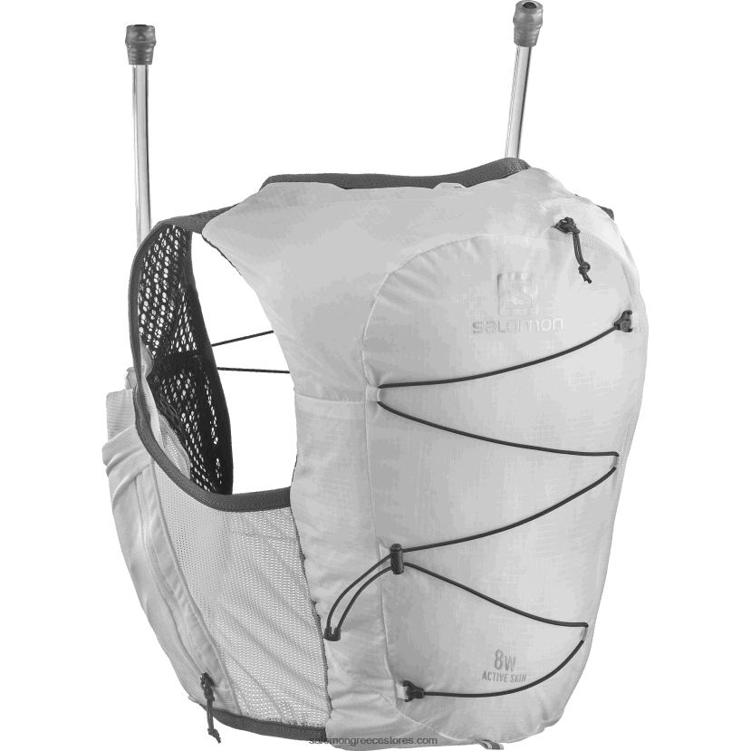 γυναικείο γιλέκο τρεξίματος με περιλαμβανόμενες φιάλες - ενεργό δέρμα 8 Salomon λευκό/έβενο DXFPHB982