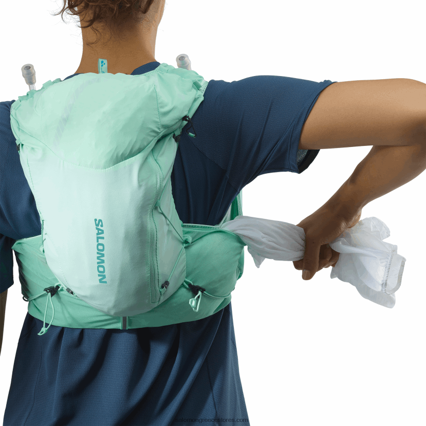 γυναικείο γιλέκο τρεξίματος με φλάκες που περιλαμβάνονται - adv skin 12 Salomon γυαλί παραλίας/έβενο/μπλε της πισίνας DXFPHB965