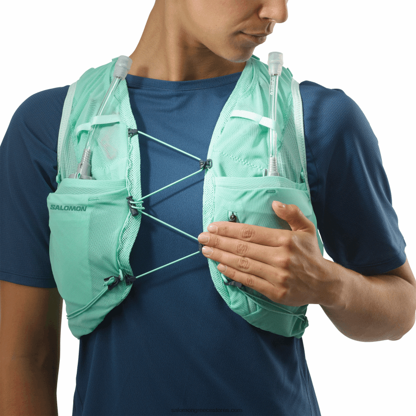 γυναικείο γιλέκο τρεξίματος με φλάκες που περιλαμβάνονται - adv skin 5 Salomon γυαλί παραλίας/έβενο/μπλε της πισίνας DXFPHB970