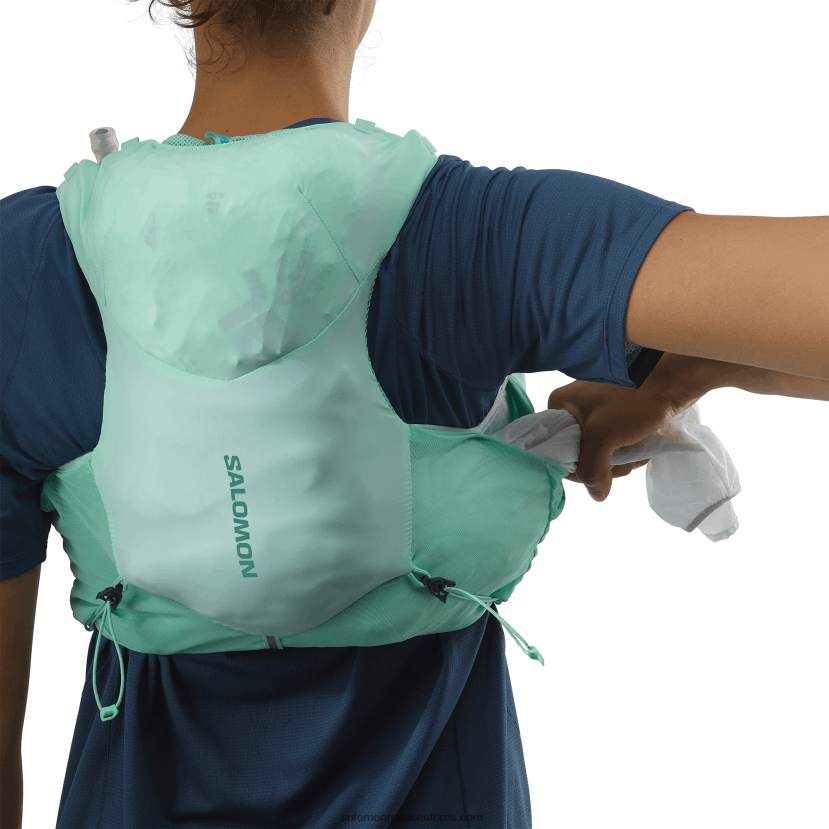 γυναικείο γιλέκο τρεξίματος με φλάκες που περιλαμβάνονται - adv skin 5 Salomon γυαλί παραλίας/έβενο/μπλε της πισίνας DXFPHB970