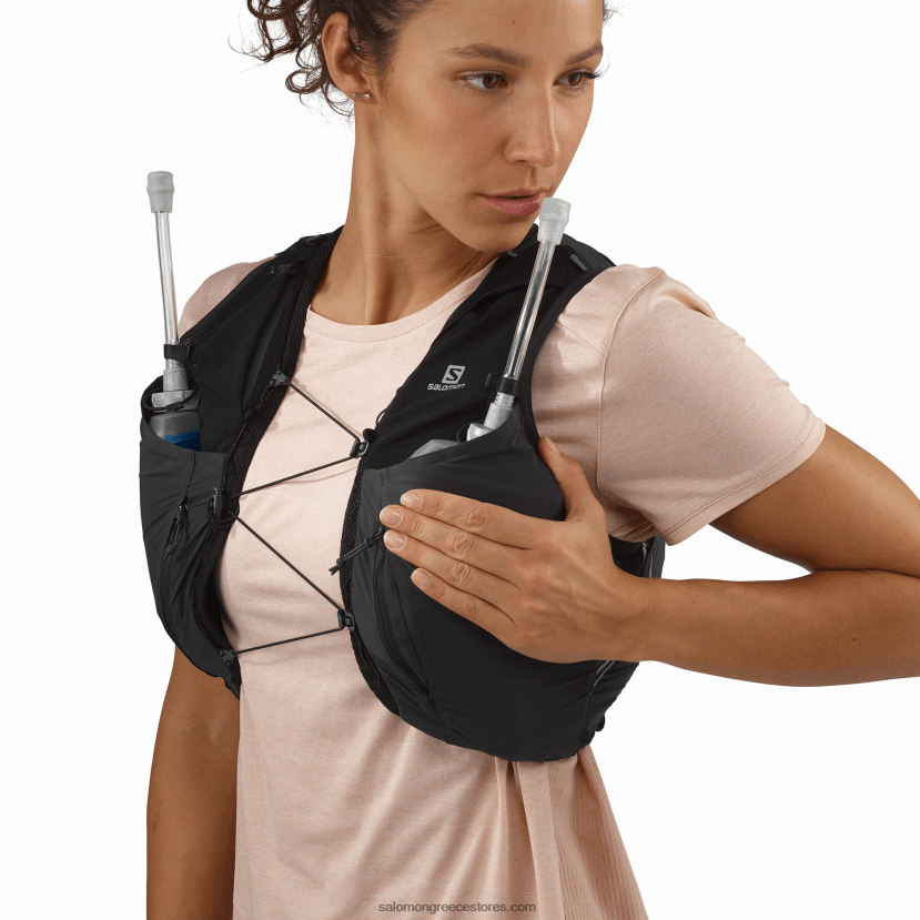 γυναικείο γιλέκο τρεξίματος με φλασάκια που περιλαμβάνονται - sense pro 10 Salomon μαύρο/έβενο DXFPHB979