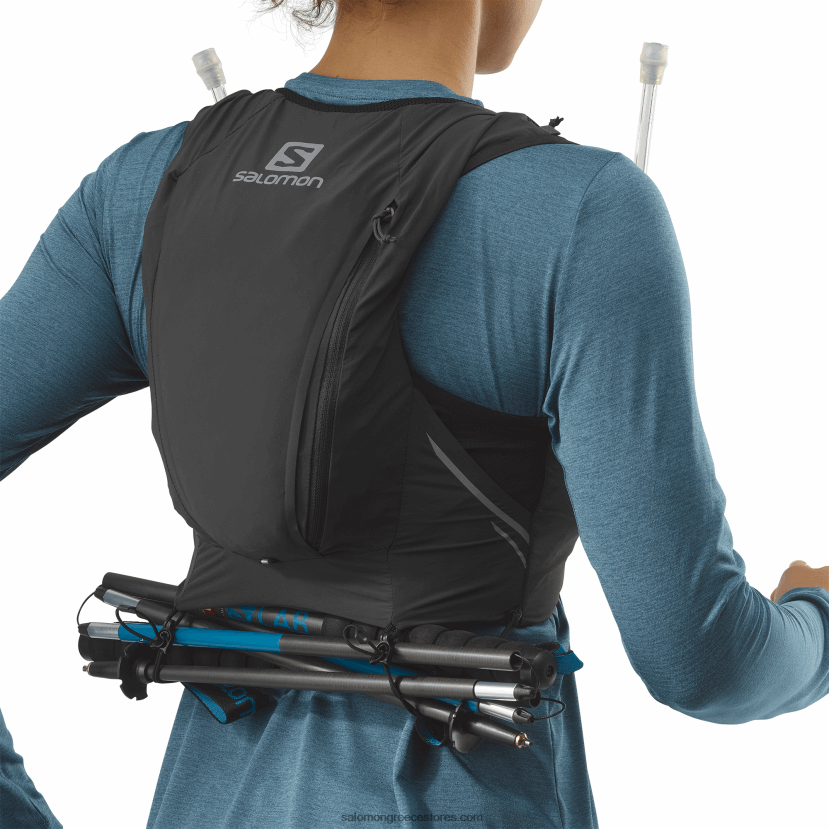 γυναικείο γιλέκο τρεξίματος με φλασάκια που περιλαμβάνονται - sense pro 10 Salomon μαύρο/έβενο DXFPHB979