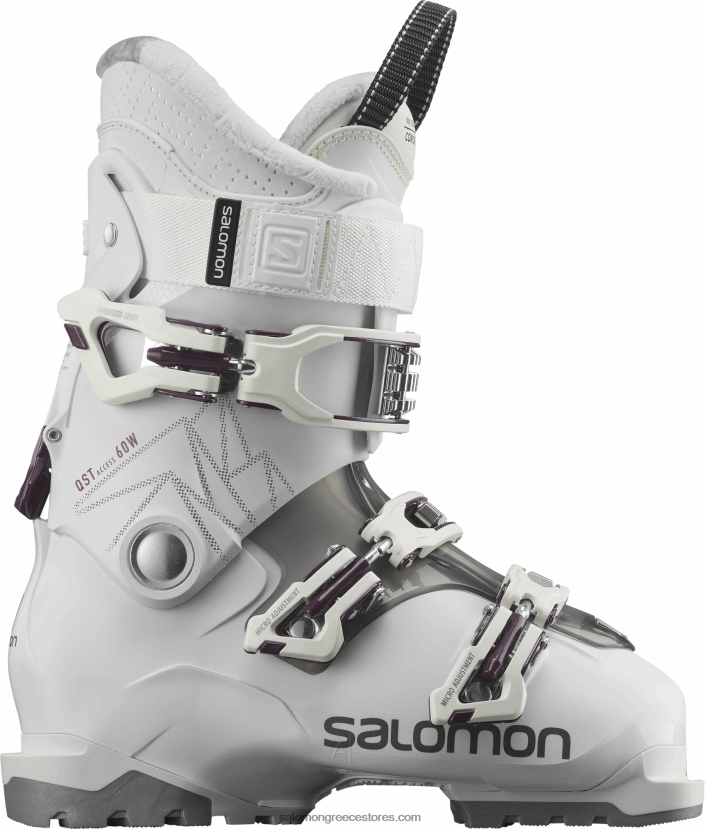 γυναικείες μπότες all-mountain - qst access 60 Salomon λευκό/ανθρακί ημιδιαφανές/μπορντό DXFPHB1041