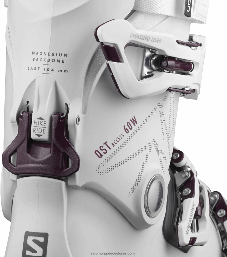 γυναικείες μπότες all-mountain - qst access 60 Salomon λευκό/ανθρακί ημιδιαφανές/μπορντό DXFPHB1041