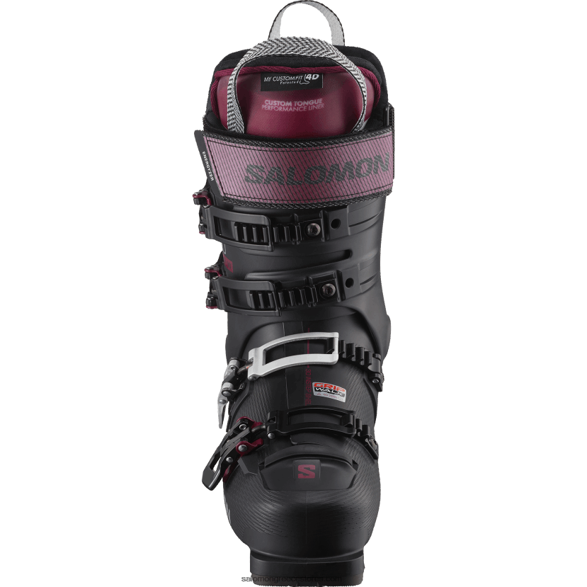 γυναικείες μπότες on-piste - s/pro alpha 110 el Salomon μαύρο/κορδοβάν/ασημί DXFPHB1027