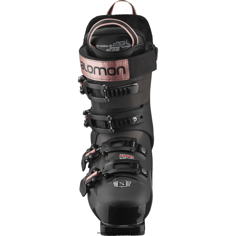 γυναικείες μπότες στην πίστα - s/pro hv 100 Salomon μαύρο/ροζ χρυσό/μπελούγκα DXFPHB1033