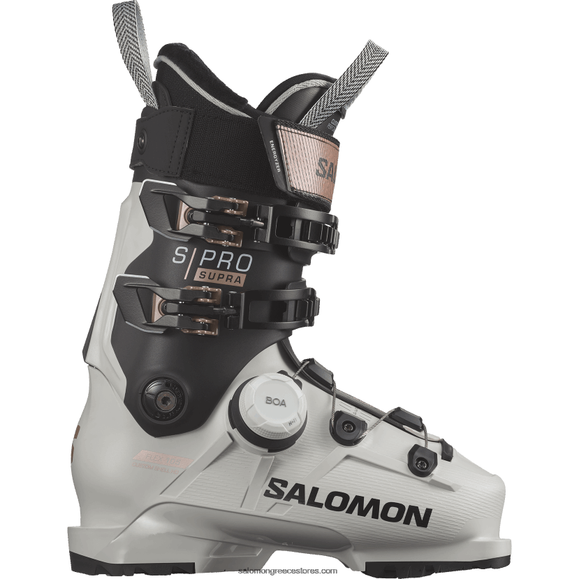 γυναικείες μπότες στην πίστα - s/pro supra boa 105 Salomon γκρι σέλας/μαύρο/ροζ χρυσό DXFPHB1039