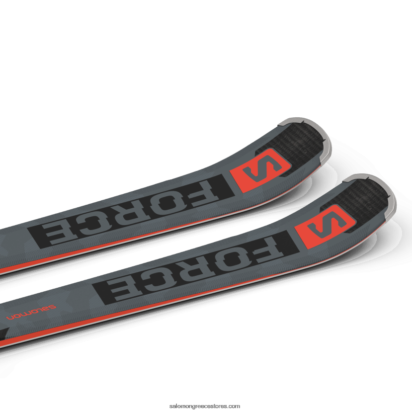 γυναικείο πακέτο σκι στην πίστα - s/force fx.80 (και m11) Salomon μαύρο/νέον κοράλλι/castelrock DXFPHB1025