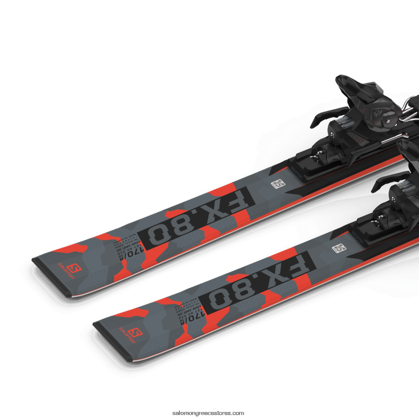 γυναικείο πακέτο σκι στην πίστα - s/force fx.80 (και m11) Salomon μαύρο/νέον κοράλλι/castelrock DXFPHB1025