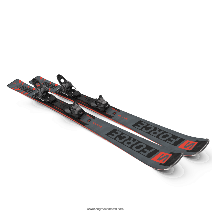 γυναικείο πακέτο σκι στην πίστα - s/force fx.80 (και m11) Salomon μαύρο/νέον κοράλλι/castelrock DXFPHB1025