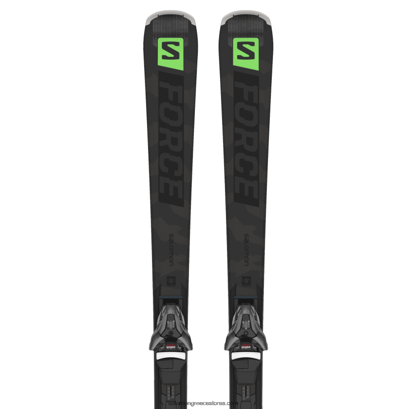 γυναικείο πακέτο σκι στην πίστα - s/force ti.76 (και z12) Salomon μαύρο/παστέλ νέον πράσινο 1/castelrock DXFPHB1024