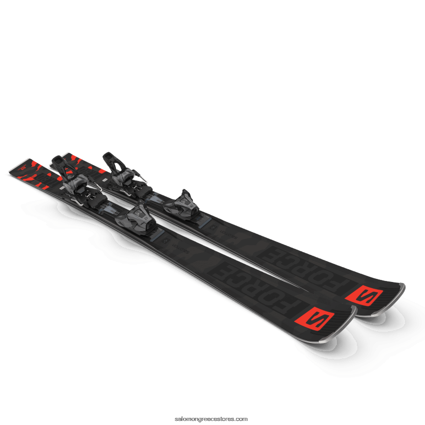 γυναικείο πακέτο σκι στην πίστα - s/force ti.80 (και z12) Salomon μαύρο/νέον κοράλλι/castelrock DXFPHB1023