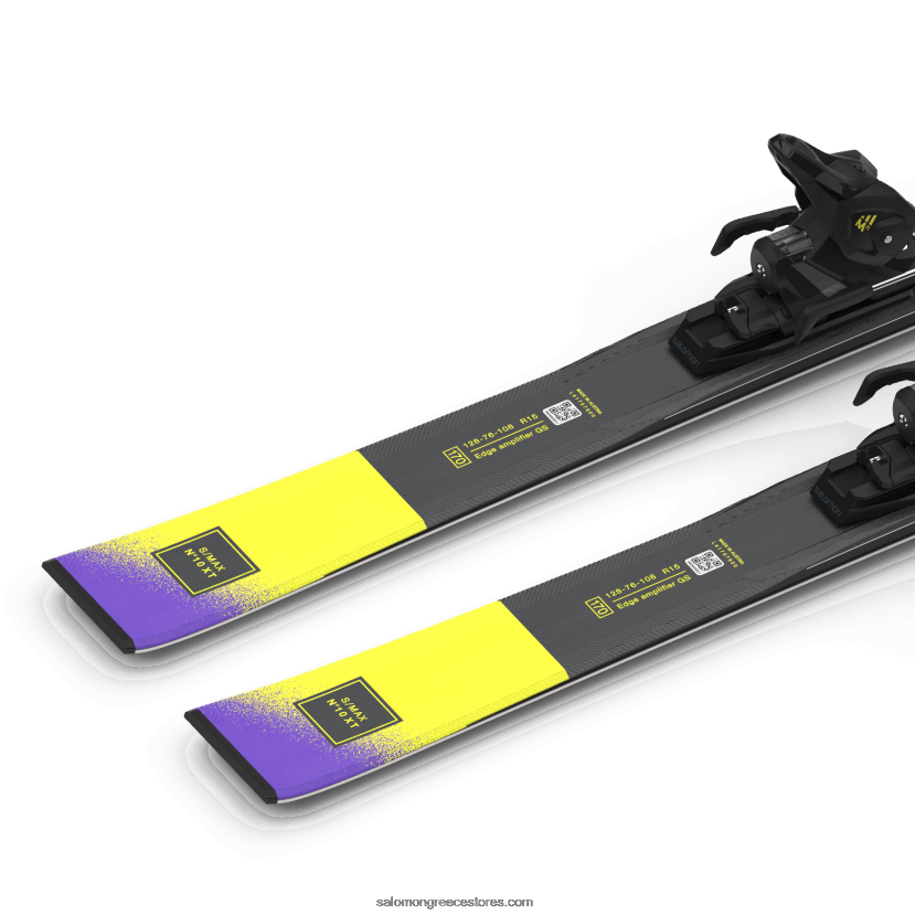 γυναικείο πακέτο σκι στην πίστα - s/max n 10 xt (και m11) Salomon μαύρο/όξινο πράσινο/σούρουπο μωβ DXFPHB1013