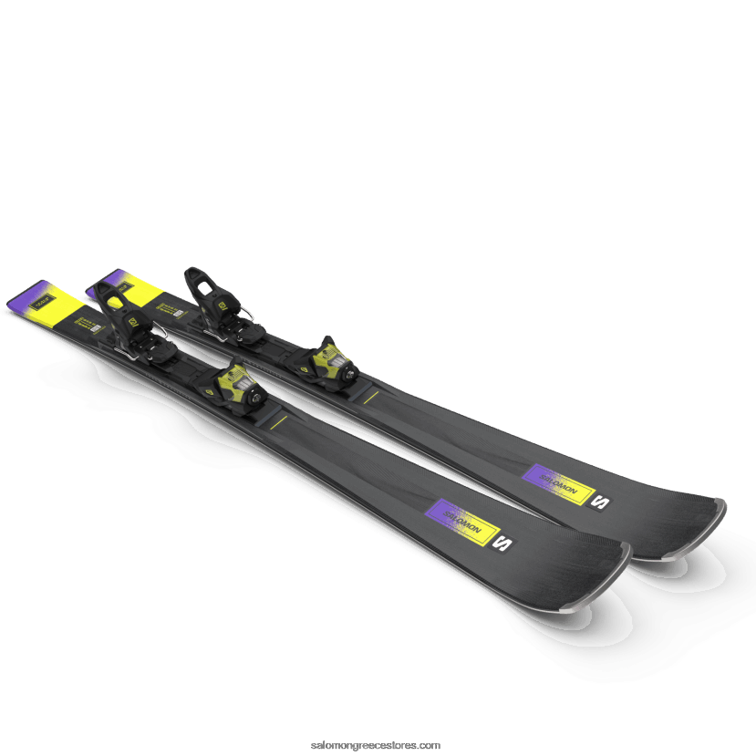 γυναικείο πακέτο σκι στην πίστα - s/max n 10 xt (και m11) Salomon μαύρο/όξινο πράσινο/σούρουπο μωβ DXFPHB1013
