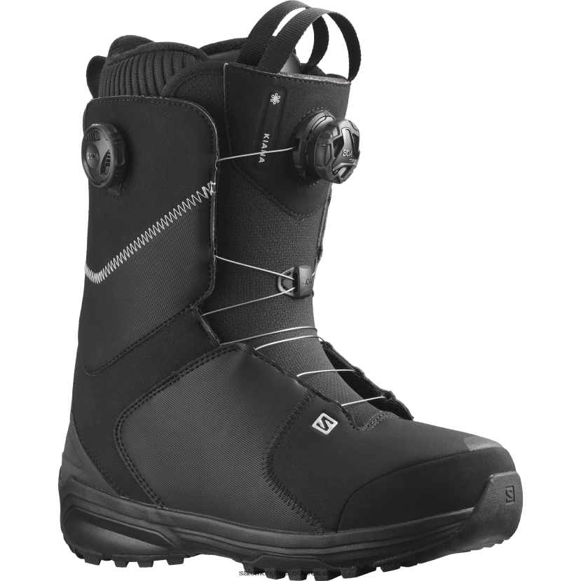 γυναικείες μπότες snowboard - kiana dual boa Salomon μαύρο ασήμι DXFPHB1316