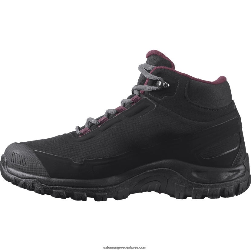 γυναικείες χειμερινές μπότες - shelter clima αδιάβροχο Salomon γευσιγνωσία μαύρου/εβένου/οίνου DXFPHB782