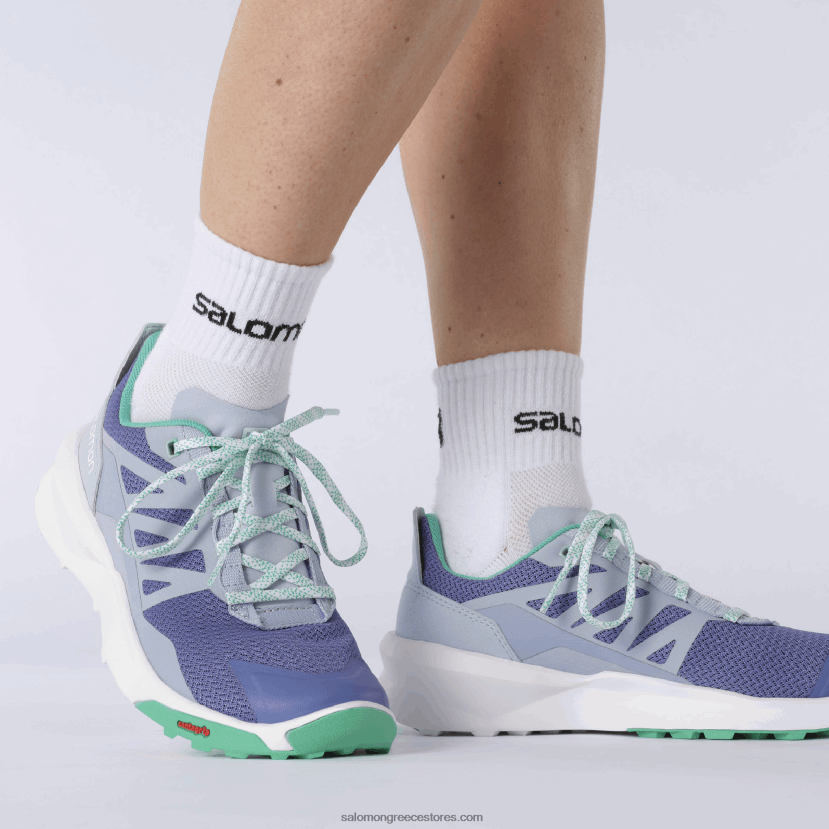 γυναικεία παπούτσια πεζοπορίας - περιπολικό Salomon βελούδινο πρωινό/ζεν μπλε/φύλλο μέντας DXFPHB1127