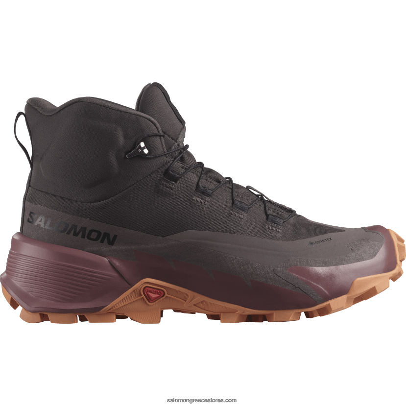 γυναικείες μπότες πεζοπορίας - cross hike 2 mid gore-tex Salomon σχιστόλιθος/άγριο τζίντζερ/χρυσός κοραλλιών DXFPHB737