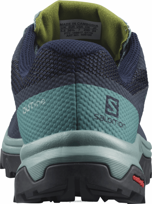 γυναικεία παπούτσια πεζοπορίας - περίγραμμα gore-tex Salomon καφασωτό/navy blazer/guacamole DXFPHB1147
