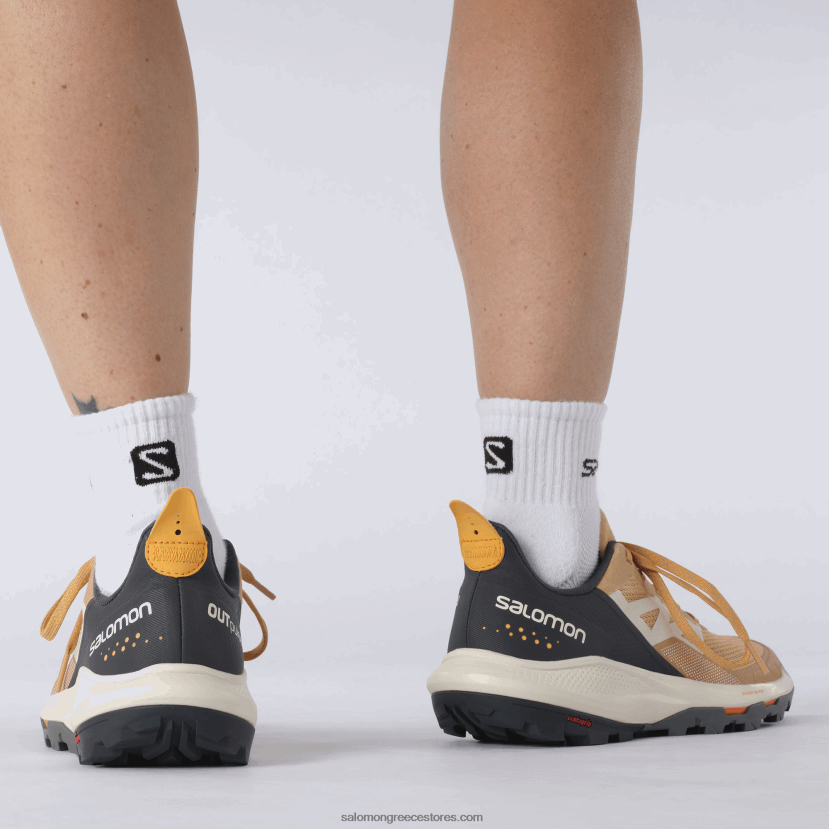 γυναικεία παπούτσια πεζοπορίας - outpulse Salomon τριγωνόφυλλο/εβένι/πορτοκάλι φλογερό DXFPHB1281