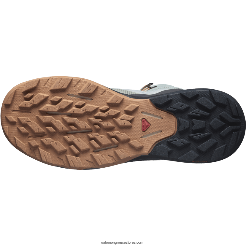 γυναικείες μπότες πεζοπορίας - outpulse mid gore-tex Salomon σφυρήλατο σίδερο / έβενο / λαμπερό πορτοκάλι DXFPHB1115