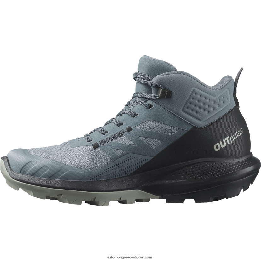 γυναικείες μπότες πεζοπορίας - outpulse mid gore-tex Salomon θυελλώδης καιρός/μαύρος/σφυρήλατο σίδερο DXFPHB1116
