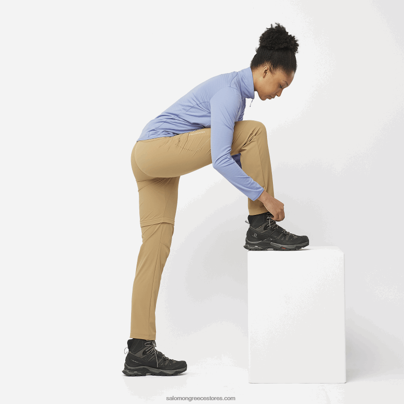 γυναικείες δερμάτινες μπότες πεζοπορίας - quest 4 gore-tex Salomon μαγνήτης/μαύρο/ηλιακό φιλί DXFPHB1128