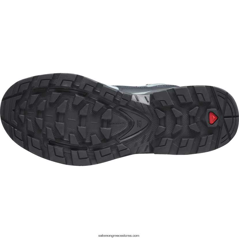 γυναικείες δερμάτινες μπότες πεζοπορίας - quest 4 gore-tex Salomon σχιστόλιθος/στρατιώτης/μπλε οπάλ DXFPHB1129