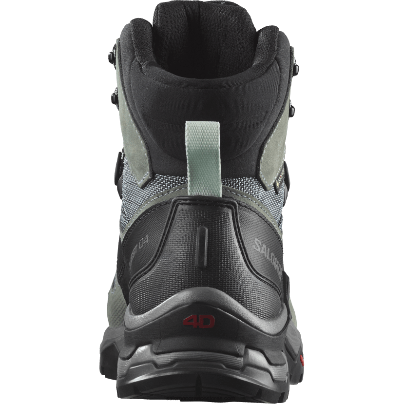 γυναικείες δερμάτινες μπότες πεζοπορίας - quest 4 gore-tex Salomon σχιστόλιθος/στρατιώτης/μπλε οπάλ DXFPHB1129