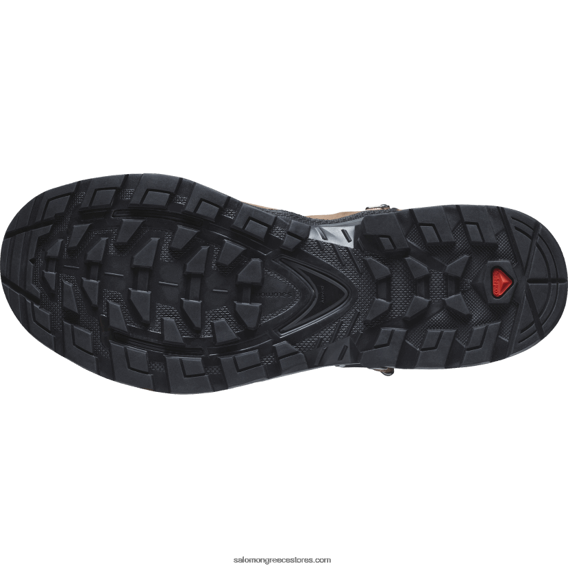 γυναικείες δερμάτινες μπότες πεζοπορίας - quest στοιχείο gore-tex Salomon μους μόκα / κασσίτερο / μπλε της θάλασσας DXFPHB1135