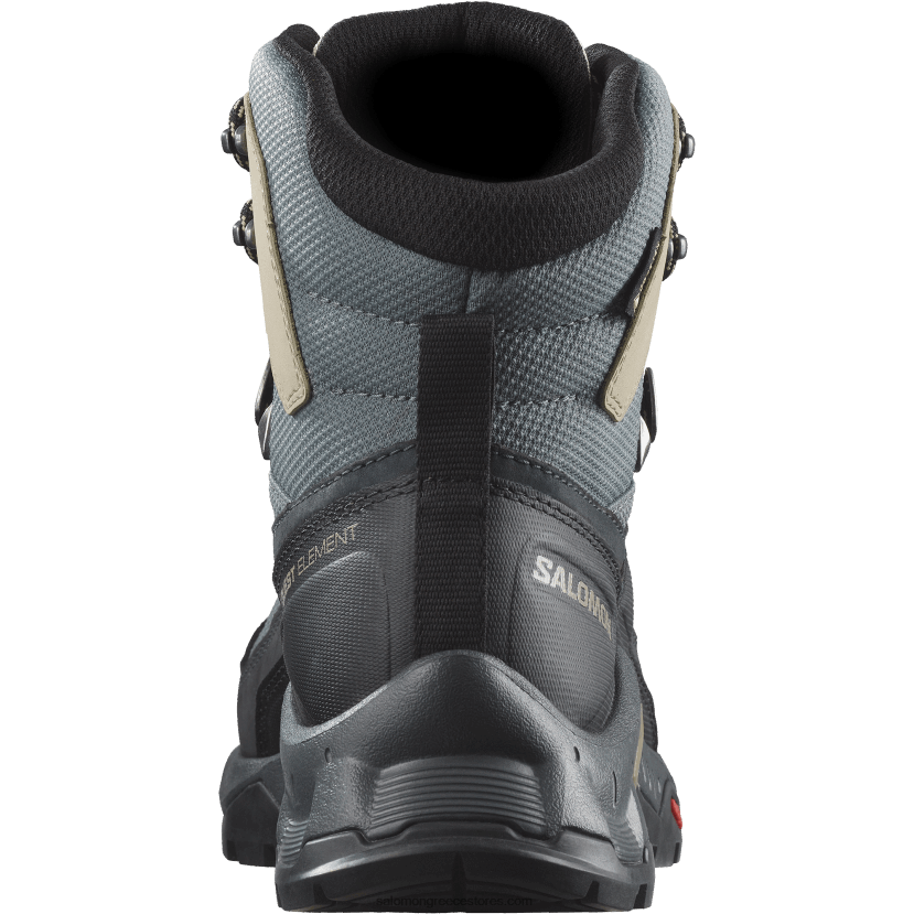 γυναικείες δερμάτινες μπότες πεζοπορίας - quest στοιχείο gore-tex Salomon έβενος/βροχερή μέρα/καταιγίδα DXFPHB1136