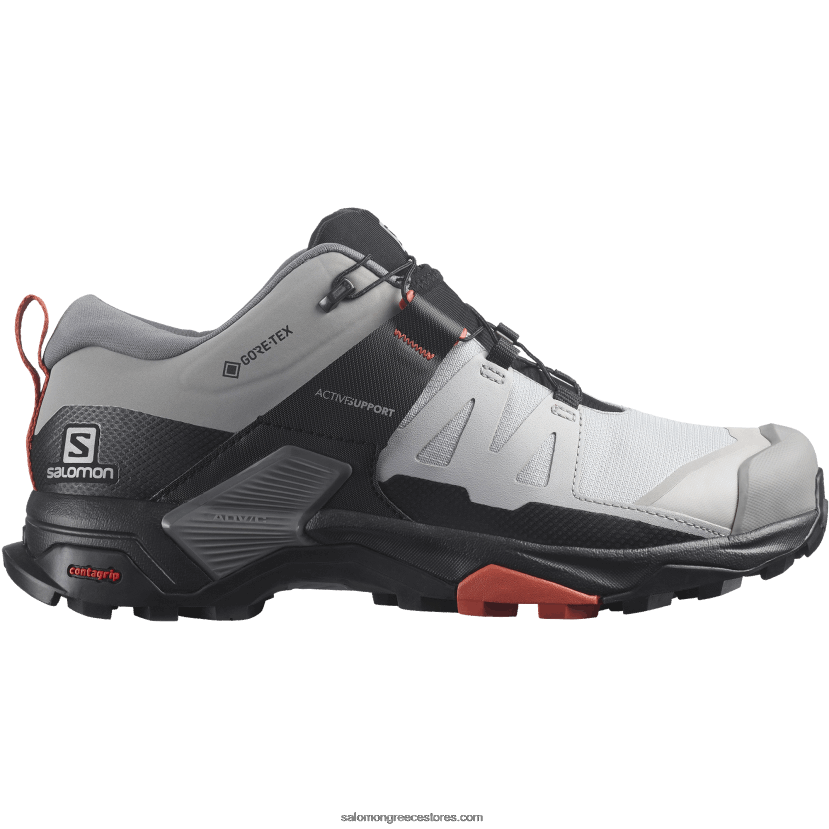 γυναικεία παπούτσια πεζοπορίας - x ultra 4 wide gore-tex Salomon κράμα/ήσυχη απόχρωση/καμένη σιέννα DXFPHB739