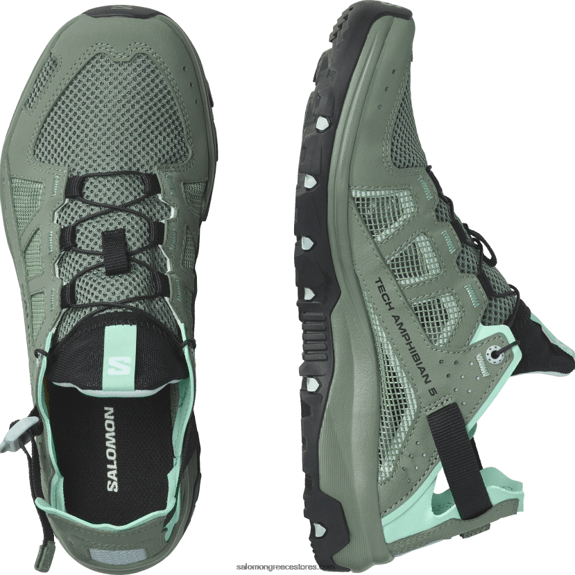 γυναικεία παπούτσια νερού - techamphibian 5 Salomon δάφνινο στεφάνι/αρκτικό πάγο/θαλάσσιο μπλε DXFPHB787