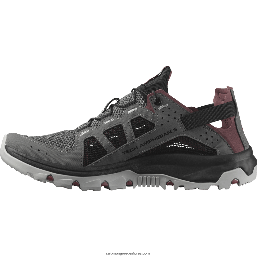 γυναικεία παπούτσια νερού - techamphibian 5 Salomon κασσίτερος/μαύρο/άγριο τζίντζερ DXFPHB788