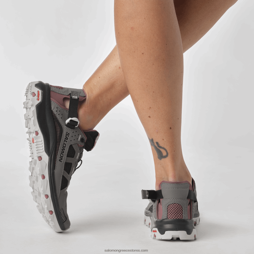 γυναικεία παπούτσια νερού - techamphibian 5 Salomon κασσίτερος/μαύρο/άγριο τζίντζερ DXFPHB788