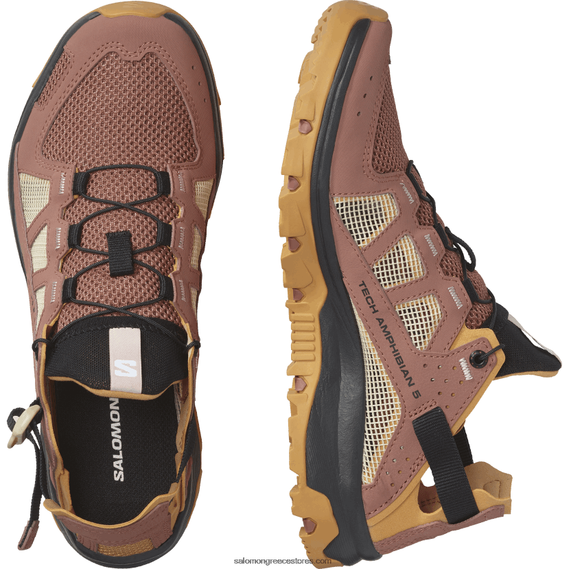 γυναικεία παπούτσια νερού - techamphibian 5 Salomon σύννεφο από ξύλο κέδρου / ιπποδερμία / τριαντάφυλλο DXFPHB789