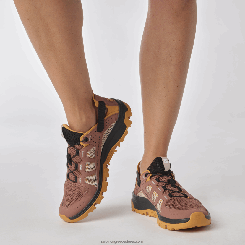 γυναικεία παπούτσια νερού - techamphibian 5 Salomon σύννεφο από ξύλο κέδρου / ιπποδερμία / τριαντάφυλλο DXFPHB789