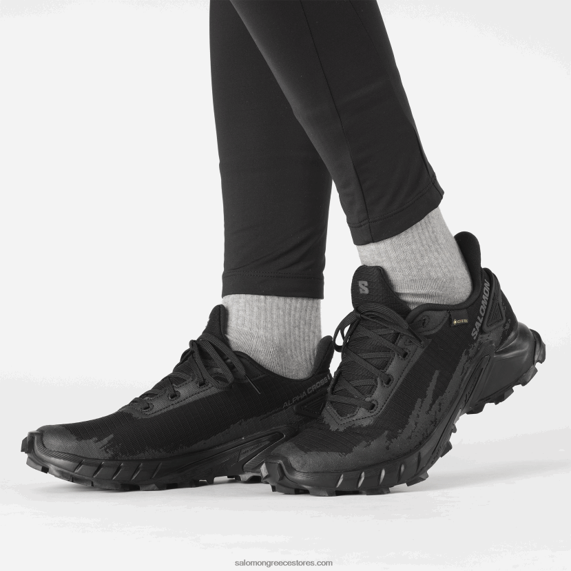 γυναικεία παπούτσια τρεξίματος - alphacross 4 gore-tex Salomon μαύρος DXFPHB1530