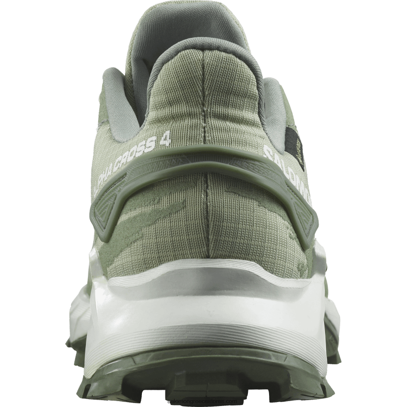 γυναικεία παπούτσια τρεξίματος - alphacross 4 gore-tex Salomon φασκόμηλο της ερήμου/λευκό/δάφνινο στεφάνι DXFPHB1531