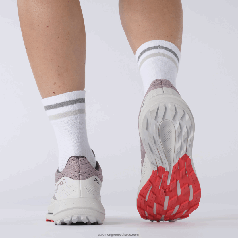 γυναικεία παπούτσια τρεξίματος - pulsar trail Salomon ορτύκια/σεληνιακό βράχο/κόκκινο παπαρούνας DXFPHB1512