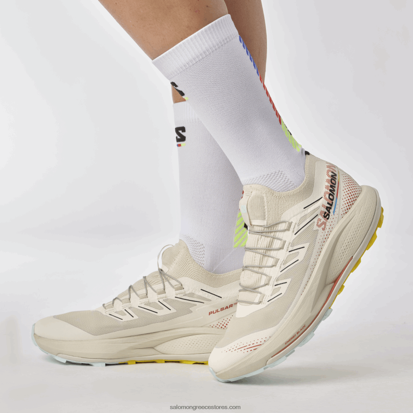 γυναικεία παπούτσια τρεξίματος - pulsar trail pro 2 Salomon βροχερή μέρα/καυτερή σάλτσα/φρέζια DXFPHB1494