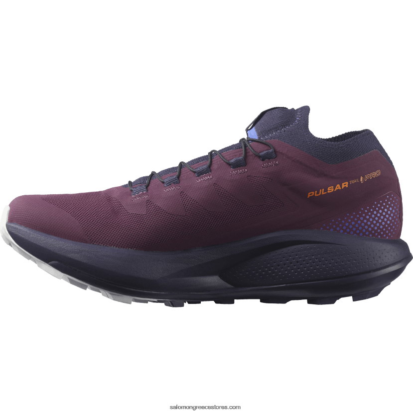 γυναικεία παπούτσια τρεξίματος - pulsar trail pro Salomon κρασί από σταφύλι/νυχτερινός ουρανός/σεληνιακός βράχος DXFPHB1532