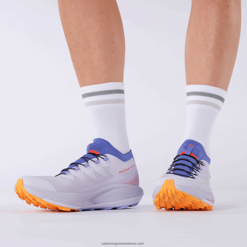 γυναικεία παπούτσια τρεξίματος - pulsar trail pro Salomon μωβ ρείκι/μπλε αμπάρο/φλογερό πορτοκαλί DXFPHB1534