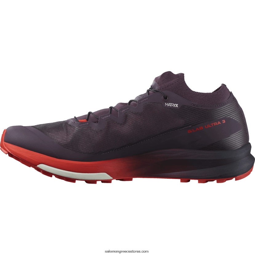 γυναικεία παπούτσια τρεξίματος - s/lab ultra 3 Salomon δαμάσκηνο τέλειο/φλογερό κόκκινο/λευκό DXFPHB1508