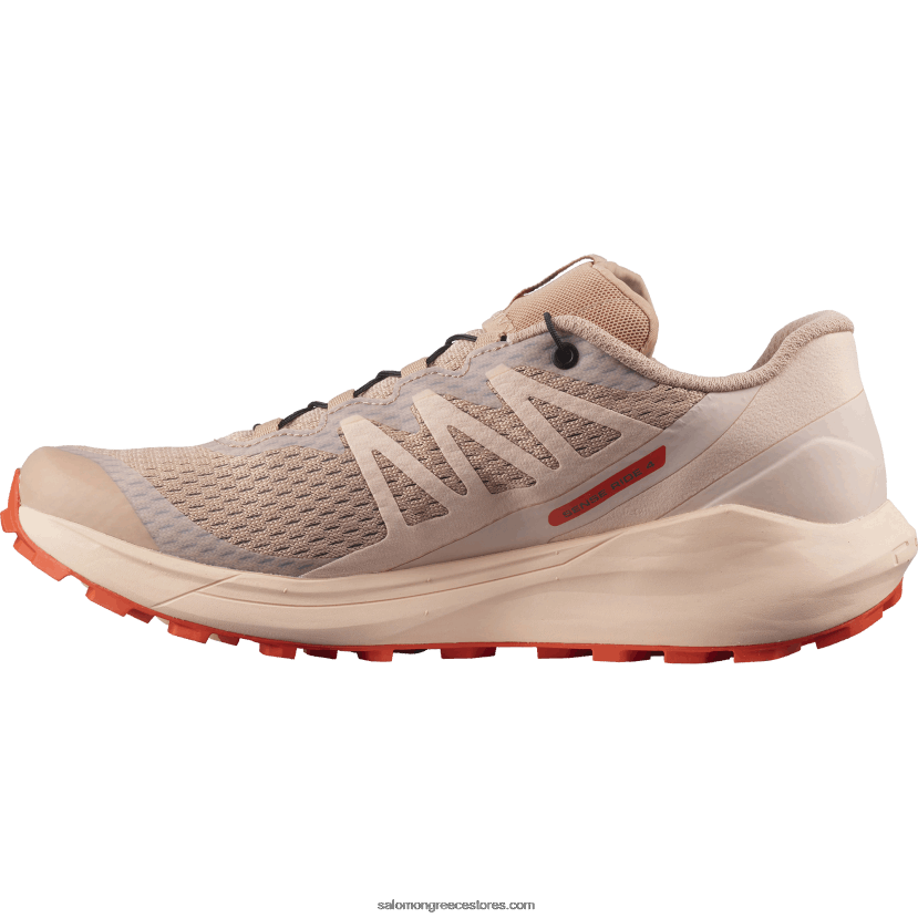 γυναικεία παπούτσια τρεξίματος - sense ride 4 Salomon σιρόκο/ροδακινί έντονο/κόκκινο πορτοκαλί DXFPHB1536