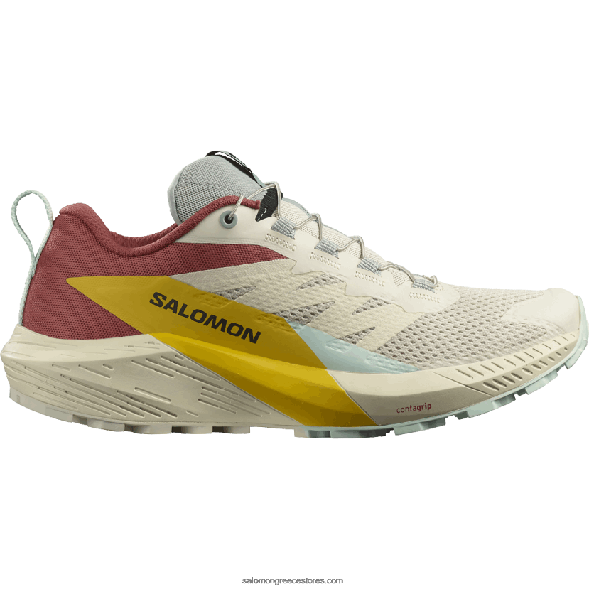γυναικεία παπούτσια τρεξίματος - sense ride 5 Salomon βροχερή μέρα/καυτερή σάλτσα/φρέζια DXFPHB1497