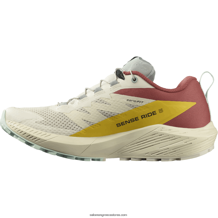 γυναικεία παπούτσια τρεξίματος - sense ride 5 Salomon βροχερή μέρα/καυτερή σάλτσα/φρέζια DXFPHB1497