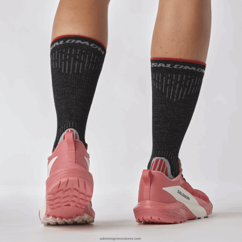 γυναικεία παπούτσια τρεξίματος - sense ride 5 Salomon τσαγιού τριαντάφυλλο/φλογερό κόκκινο/πάγος βανίλιας DXFPHB1498