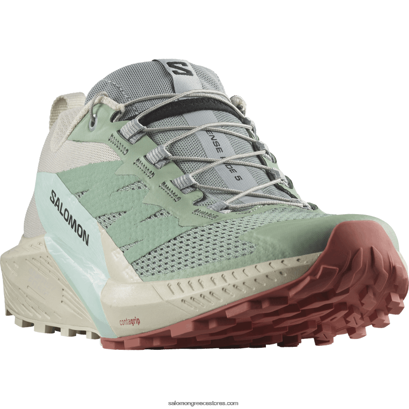 γυναικεία παπούτσια τρεξίματος - sense ride 5 Salomon κρίνο pad/βροχερή μέρα/λευκασμένο aqua DXFPHB1496